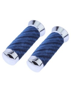 Custom Swirl Velour Grips 7/8 long 130mm Blue.